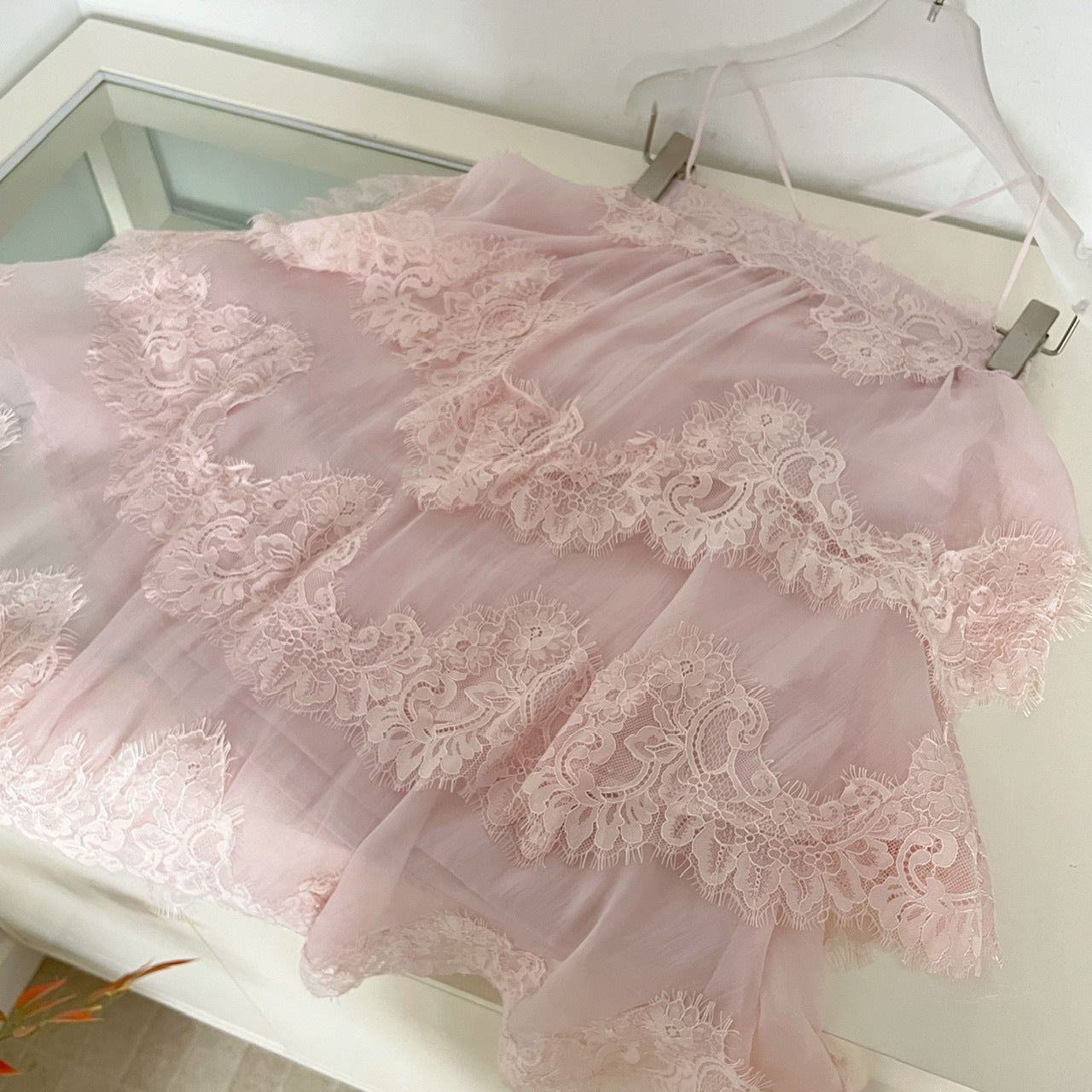 French Romantic Lace Suspender Dress