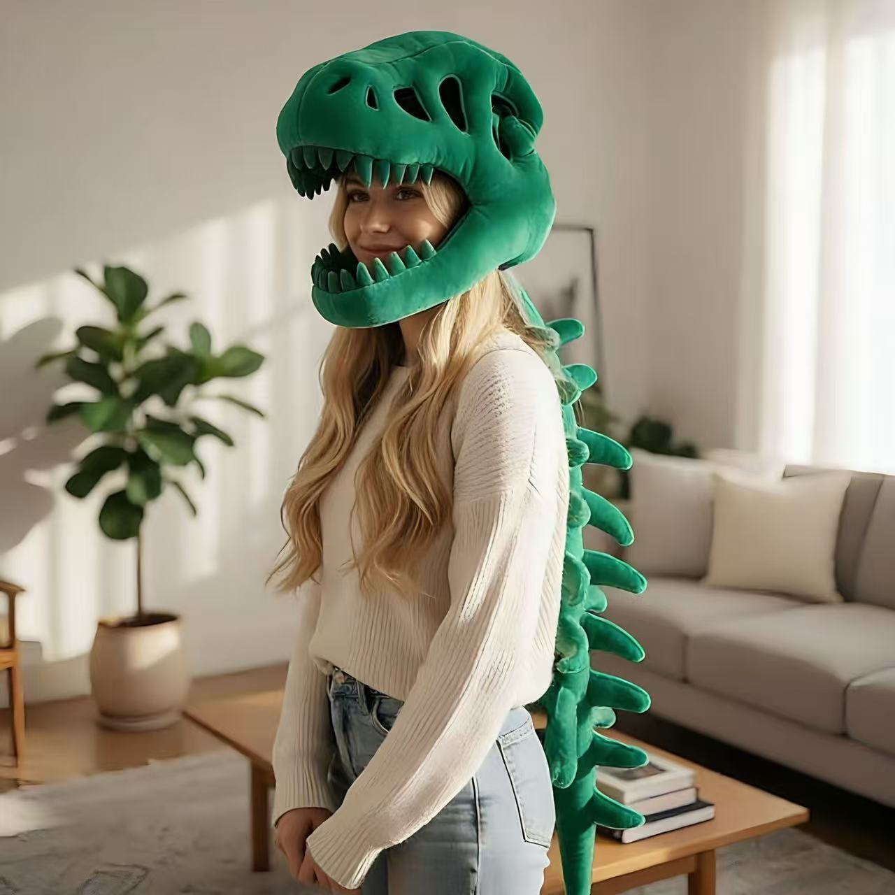 Dinosaur Skeleton Plush Headgear Toy