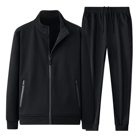 Men's Cotton Casual Suit Jacket and Trousers Set