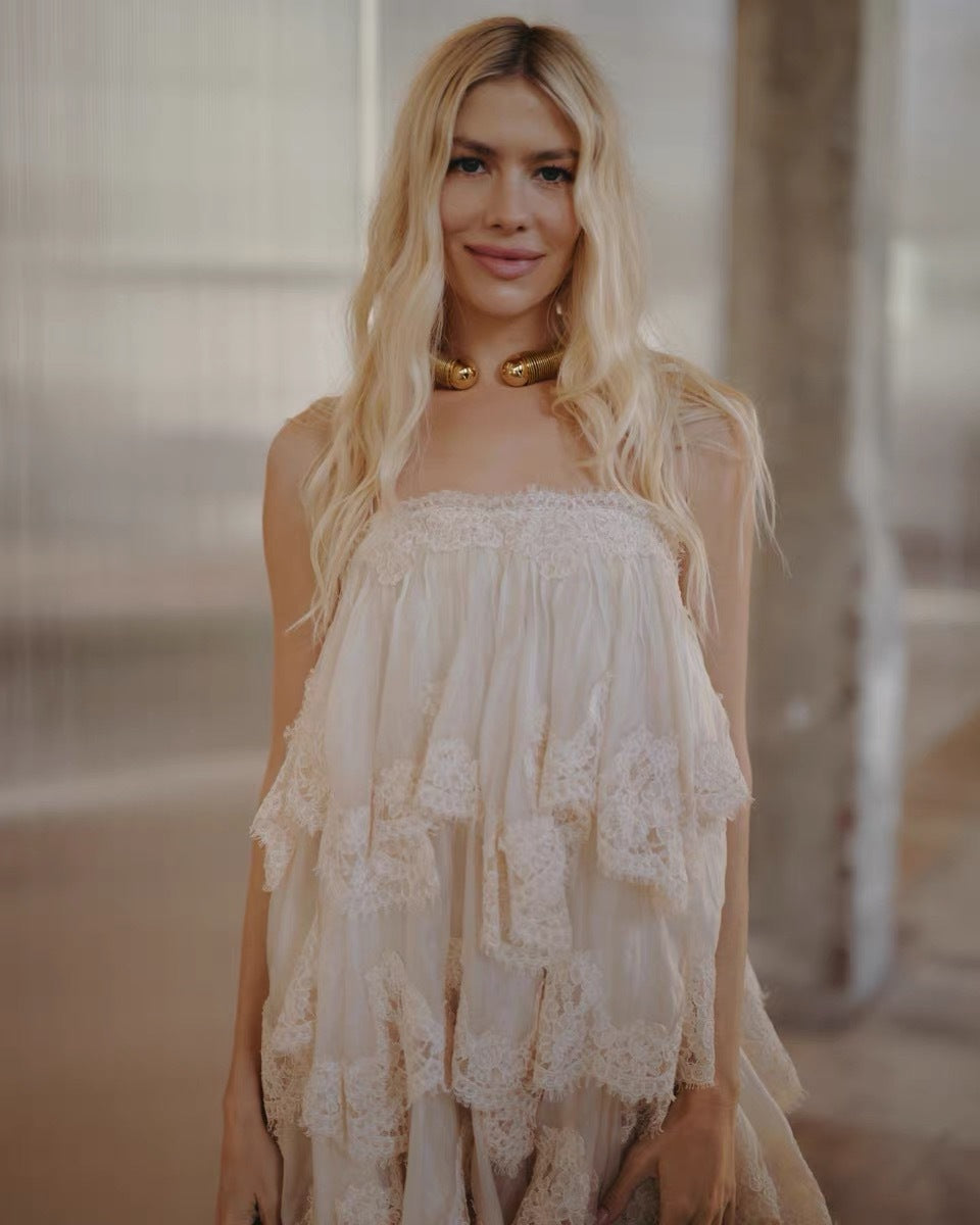 French Romantic Lace Suspender Dress