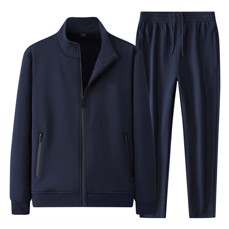 Men's Cotton Casual Suit Jacket and Trousers Set