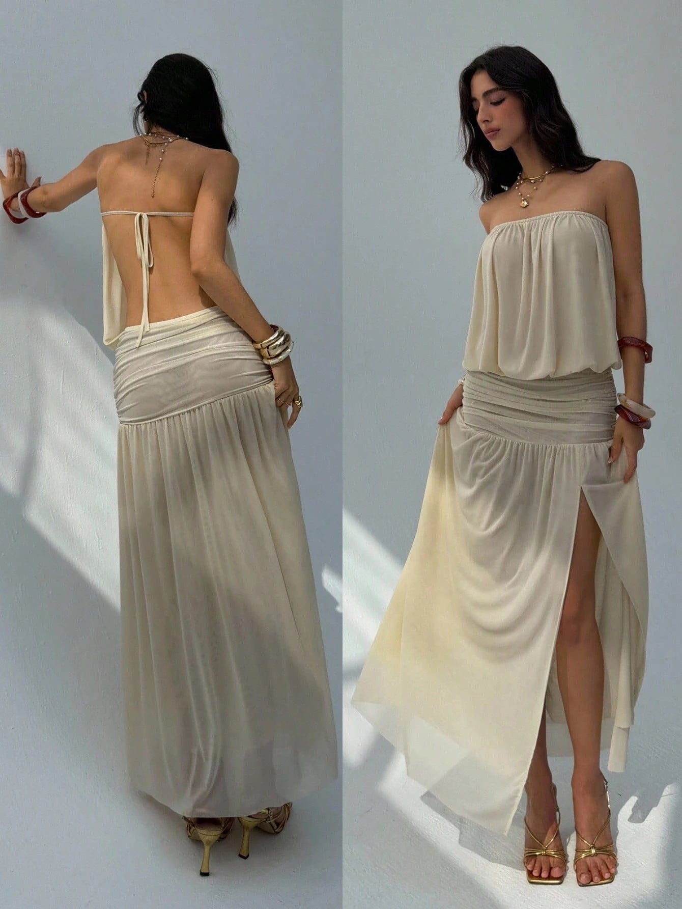 Elegant Wrap Front Slip Dress