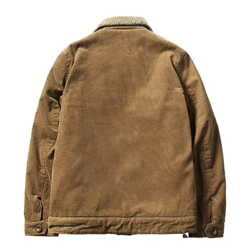 Corduroy Men's Fleece-Lined Cotton Jacket
