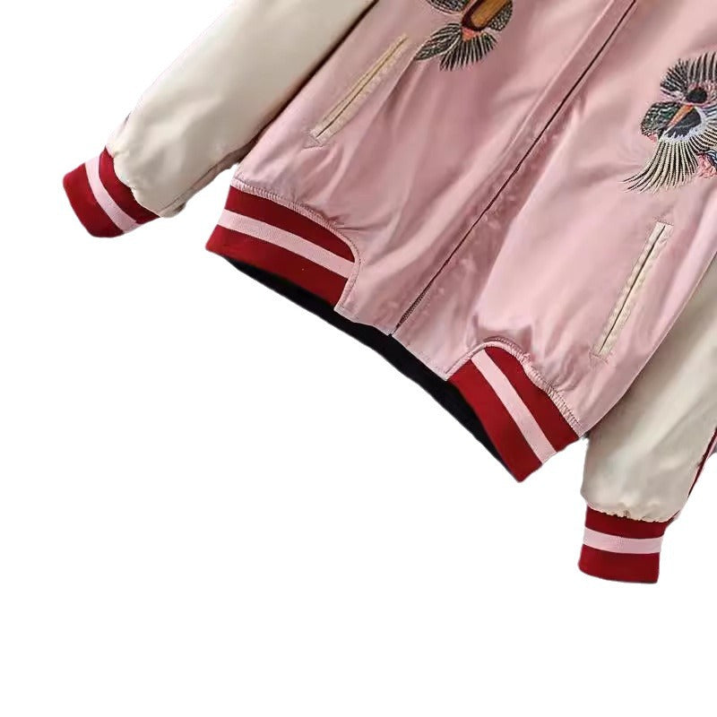 Vintage Embroidered Two-Face Baseball Jacket